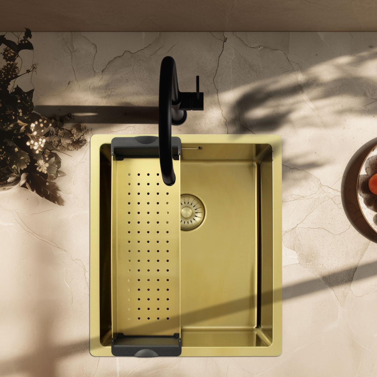 Pure.Sink Prestige inzetbak voor spoelbak Goud PPGCL40-60 - Productafbeelding 3