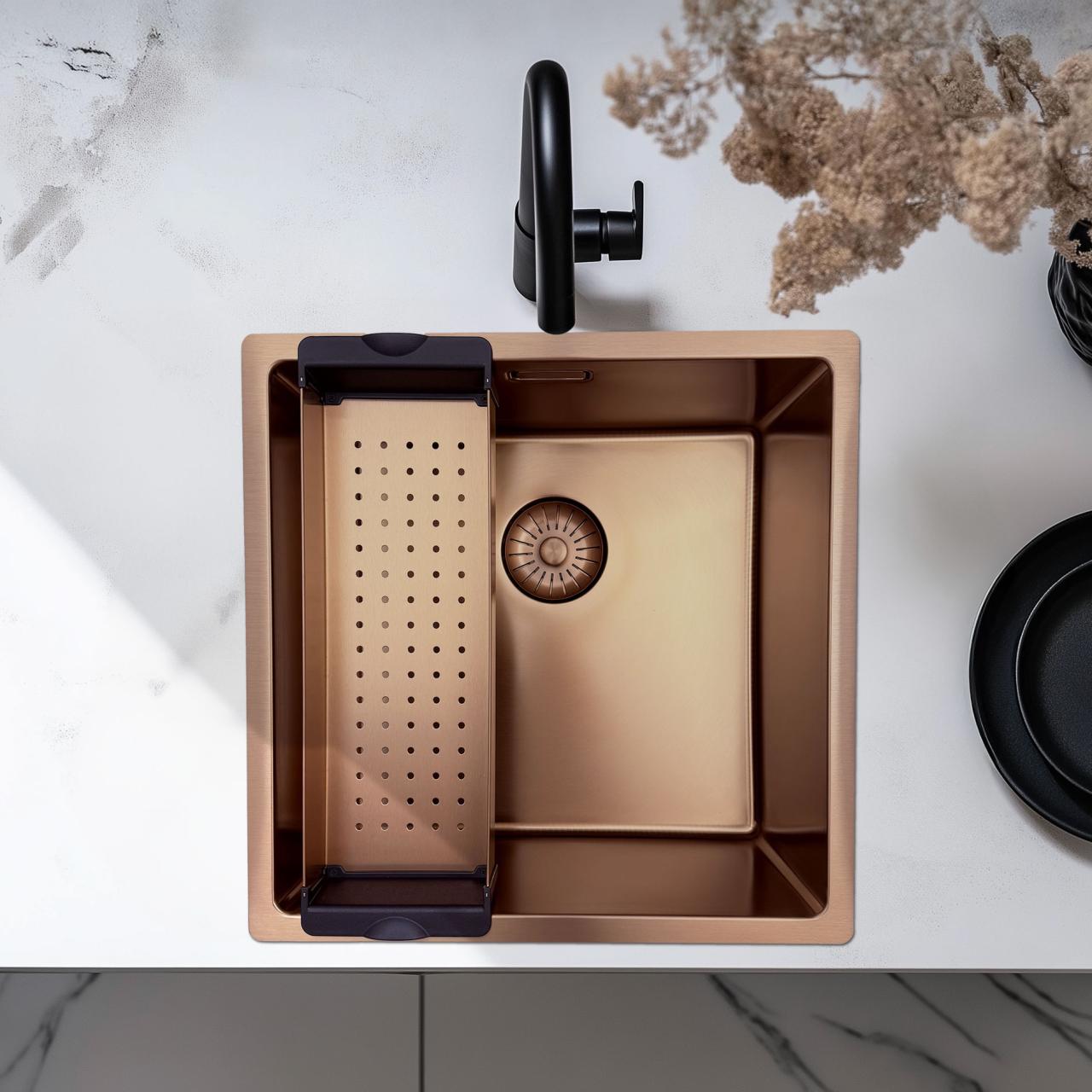 Pure.Sink Prestige inzetbak voor spoelbak Koper PPGCL40-62 - Productafbeelding 2