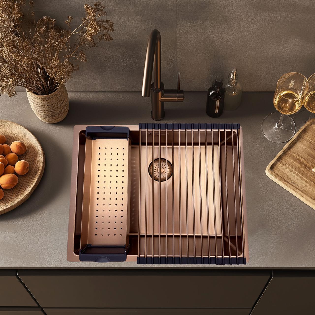 Pure.Sink Prestige rolmat spoelbak Koper PPGRM40-62 - Productafbeelding 2