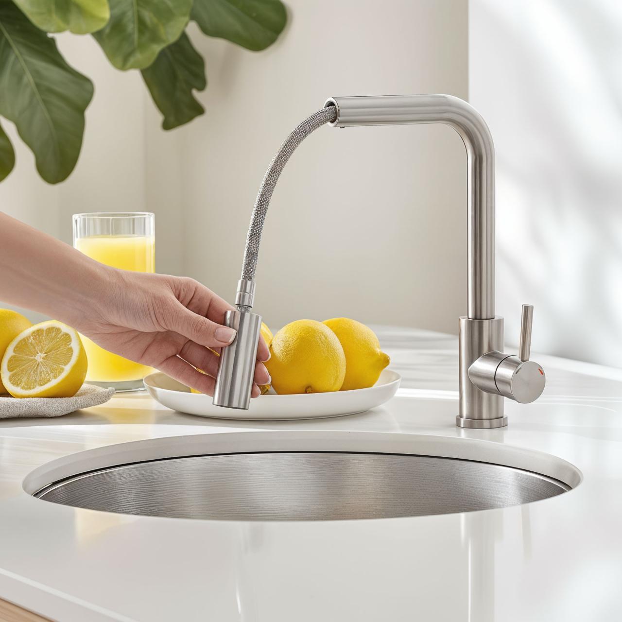 Pure.Sink Elite Steel Spark-S keukenkraan RVS met uittrekbare uitloop en sproeistand PS8041-02 - Productafbeelding 2