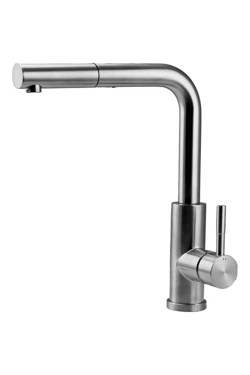 Pure.Sink Elite Steel Spark-S keukenkraan RVS met uittrekbare uitloop en sproeistand PS8041-02 - Productafbeelding