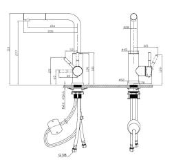 Pure.Sink Elite Steel Spark-S keukenkraan RVS met uittrekbare uitloop PS8041-02