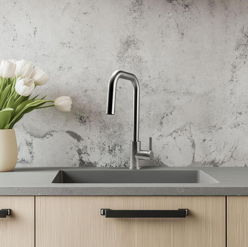 Pure.Sink Elite Steel Crystal-S keukenkraan RVS met uittrekbare uitloop PS8050-02