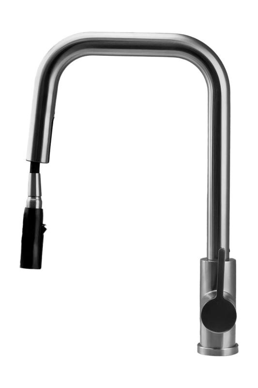 Pure.Sink Elite Steel Crystal-S keukenkraan RVS met uittrekbare uitloop PS8050-02
