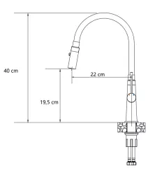 Quadri Preston Keukenmengkraan RVS met 2-standen Flexibele Grijs Uitloop 1208967662