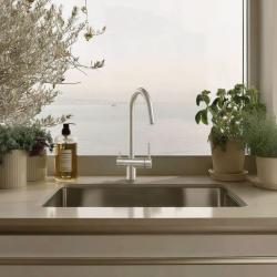 Quadri Leichester Keukenmengkraan RVS 3-weg met een extra aansluiting voor gefilterd water 1208967668