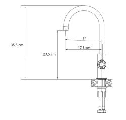 Quadri Lancaster Keukenmengkraan PVD Goud met Draaibare Uitloop 1208967685