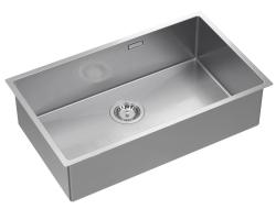 Aquadesign Zara RVS Spoelbak 74x44cm Onderbouw, Vlakinbouw en Opbouw met RVS Plug - 1208967758