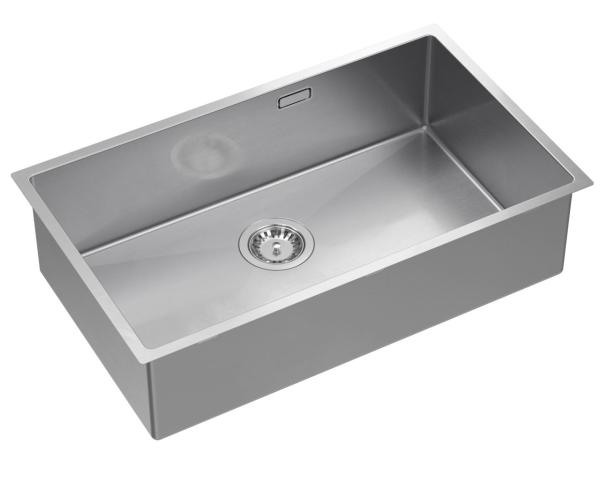 Aquadesign Zara RVS Spoelbak 74x44cm Onderbouw, Vlakinbouw en Opbouw met RVS Plug - 1208967758