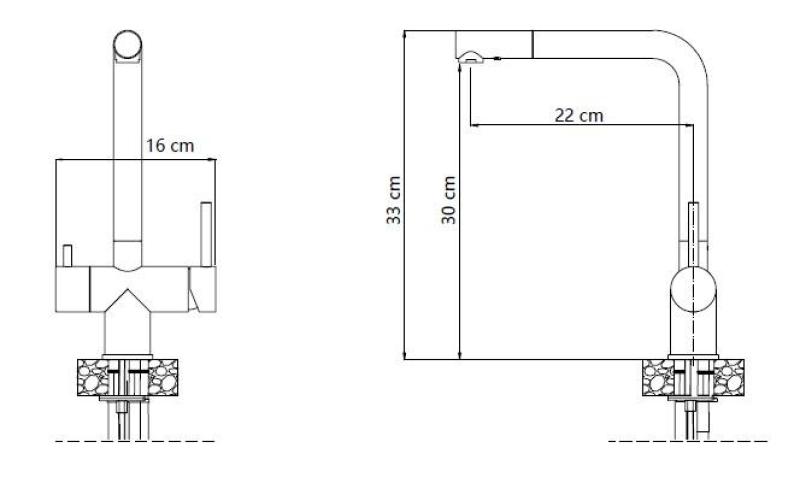 Quadri Ellesmere Keukenmengkraan Zwart 3-weg met een extra aansluiting voor gefilterd water 1208967780