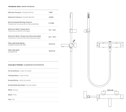 Waterevolution Flow thermostatische twee-weg douchemengkraan met handdouche zwart T130TNPR