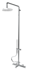 Waterevolution Flow drie-weg douchemengkraan met hand- en hoofddouche gun metal 250mm T131N25GME