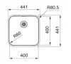 Franke Smart SRX 210.40 T RVS spoelbak 40x40 vlakinbouw, onderbouw en opbouw 127.0688.776