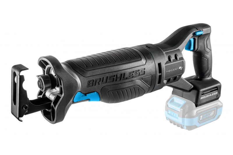 HÖGERT accu-reciprozaag 18V, borstelloos - Zachte antivibratiehandgreep