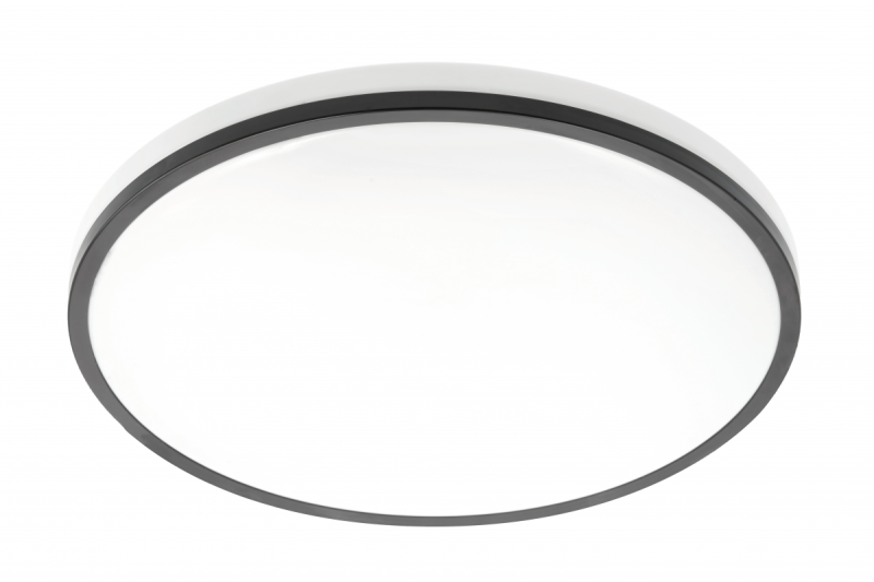 TULA LED ceiling lamp, Ø350mm, 4000K, 24W, 1680lm, AC180-250V, 50/60 Hz, PF>0,5, IP44, black,3y