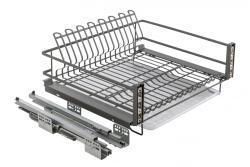Drainer GTV MOVIX drawer, 600, soft-close, without guides, front fastening, anthracite