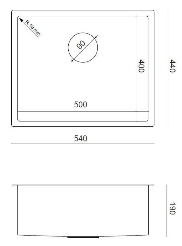 Aquadesign Zara Spoelbak Goud 54x44cm Onderbouw, Vlakinbouw en Opbouw met Gouden Plug - 1208969512