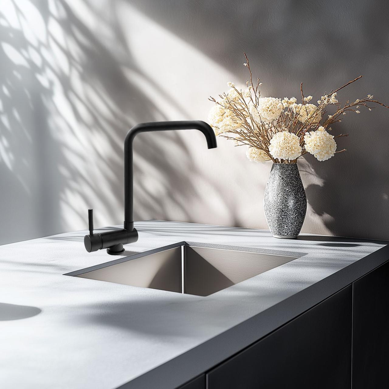 Graniteland Serenity neerklapbare venster Keukenmengkraan Zwart 1208969533 - Productafbeelding 3
