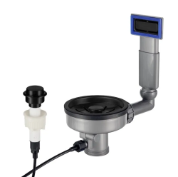Lorreine Spoelbak Korfplugset Zwart met Overloop en Drukknop voor Automatische Lediging 1208969590
