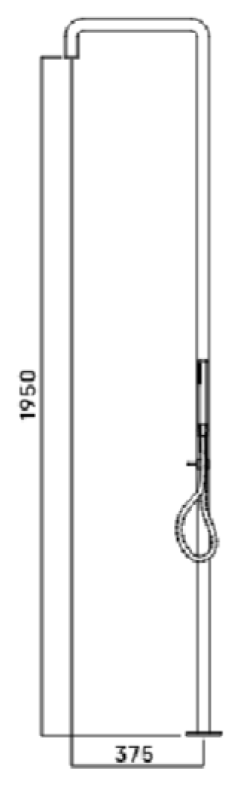 Waterevolution Flow douchezuil met mengknop en handdouche Koper T147CPE