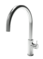 Waterevolution Flow keukenmengkraan met ronde draaibare uitloop gun metal T158UGME