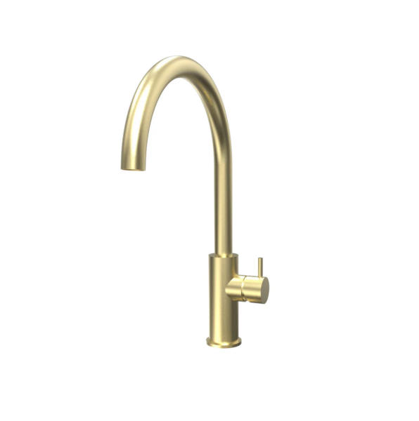 Waterevolution Flow keukenmengkraan met ronde draaibare uitloop light gold T158UWGE