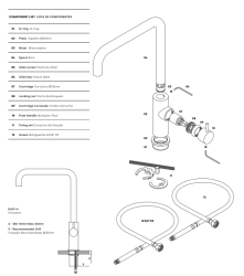 Waterevolution Flow keukenmengkraan met haakse draaibare uitloop light gold T158HWGE