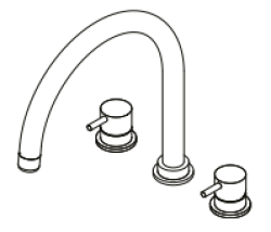 Waterevolution Flow 3-gats keukenmengkraan met draaibare uitloop en gefilterd water aansluiting wit T152UBR