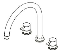 Waterevolution Flow 3-gats keukenmengkraan met draaibare uitloop en gefilterd water aansluiting light gold T152UWGE