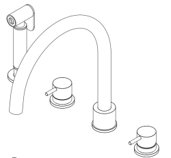 Waterevolution Flow 4-gats keukenmengkraan met uittrekbare sproeier chroom T153U01