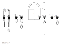 Waterevolution Flow 4-gats keukenmengkraan met uittrekbare sproeier gun metal T153UGME