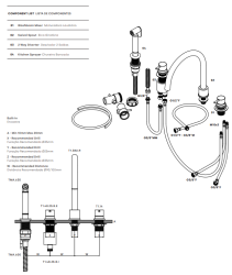 Waterevolution Flow 4-gats keukenmengkraan met uittrekbare sproeier light gold T153UWGE