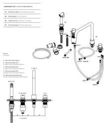 Waterevolution Flow 4-gats haakse keukenmengkraan met uittrekbare sproeier light gold T153HWGE