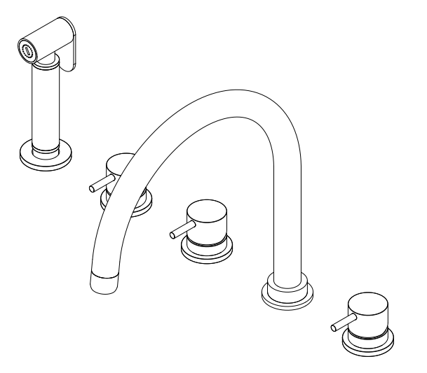 Waterevolution Flow 5-gats keukenmengkraan met uittrekbare sproeier en gefilterd water aansluiting chroom T154U01