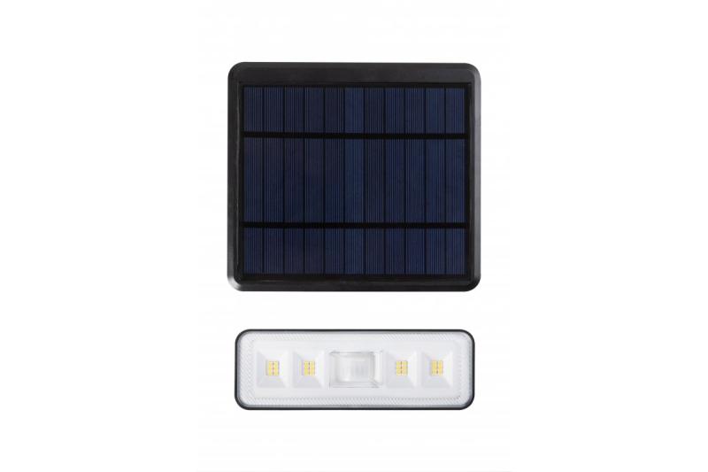 Zonne-lichtarmatuur met bewegings- en schemersensor DAVOS, LED, 1000lm, 4000K, 2000mAh, IP54, zwart
