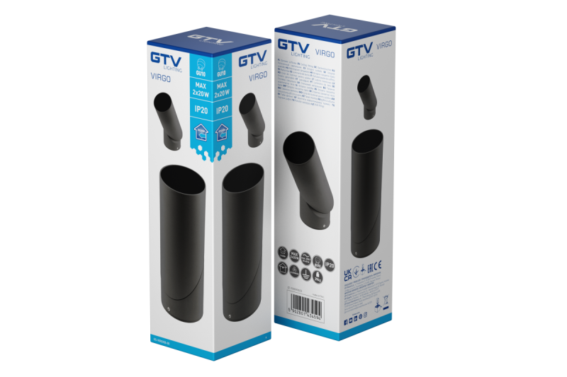 Plafondlamp VIRGO, max. 250V, 50/60Hz, 57x152mm, IP20, max. 20W, Rond, Zwart