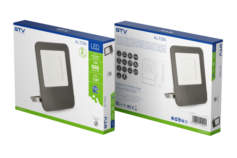 Schijnwerper ALTON, LED, 50W, 5000lm, 4000K, AC220-240V, IP65