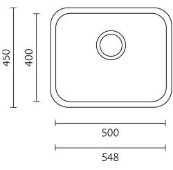 Banka IB5040 RVS Spoelbak 50 x 40 cm Onderbouw 1208970037