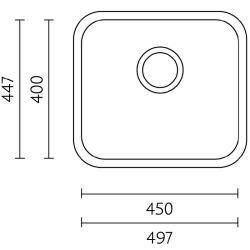 Banka IB4540 RVS Spoelbak 45 x 40 cm Onderbouw 1208970044