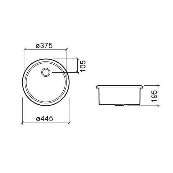 Ausmann Ceramic Brook  keramische witte ronde spoelbak opbouw  1208970092