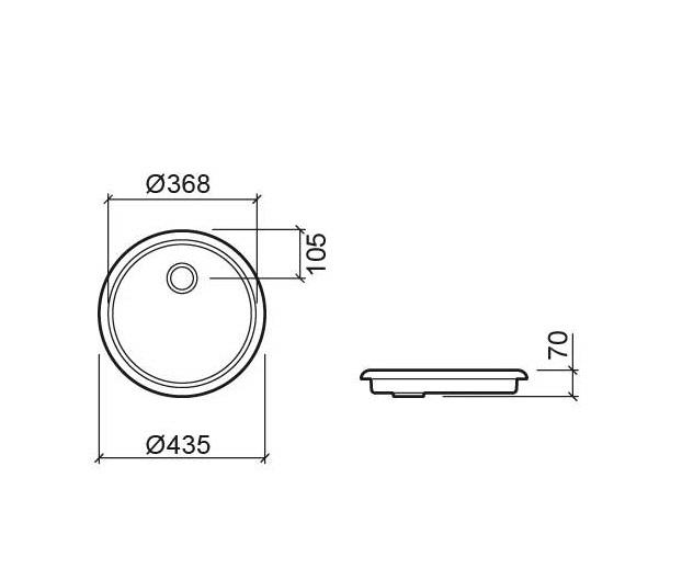 Ausmann Ceramic Glade - Ondiepe Keramische Witte Ronde Spoelbak Opbouw 1208970093