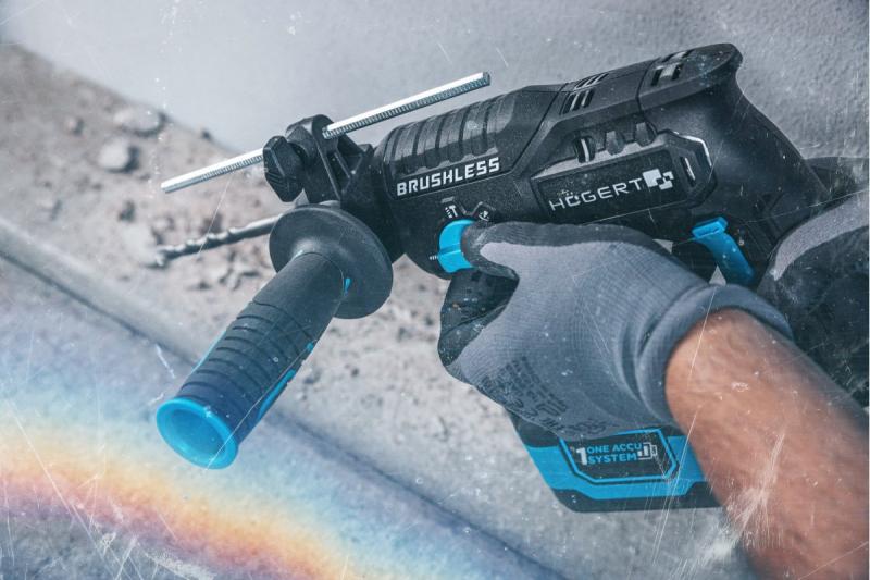 HÖGERT accuklopboormachine, borstelloos, 18V, met beitelfunctie