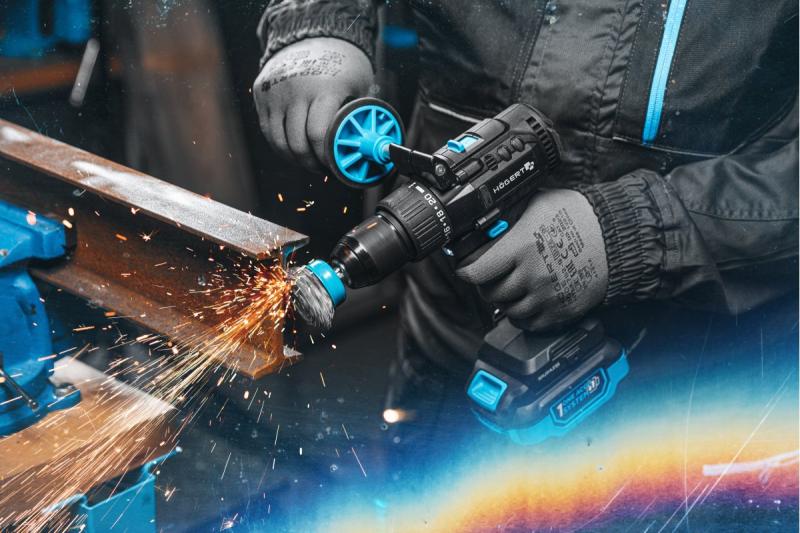 HÖGERT Brushless accuschroevendraaierset, 18V, met bithouder, bitmagazijn, oplader en accu