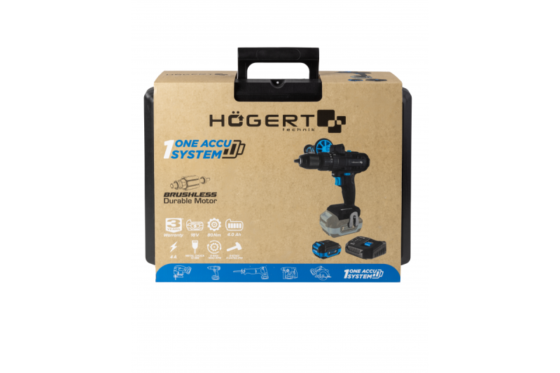 HÖGERT accu-slagboorset, 18V voor baksteen, steen, hout, metaal en kunststof