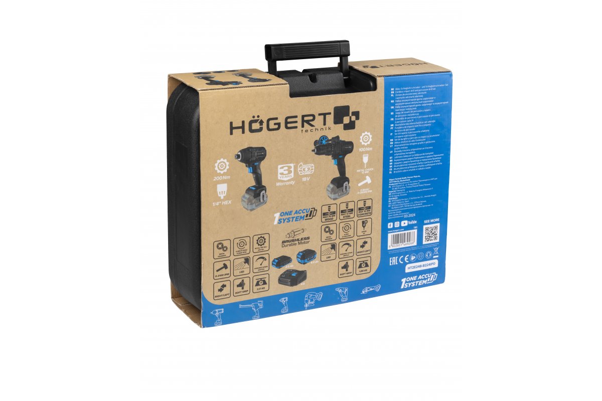 HÖGERT accuslagmoersleutelset 200 Nm 18V met borstelloze motor - Productafbeelding 6