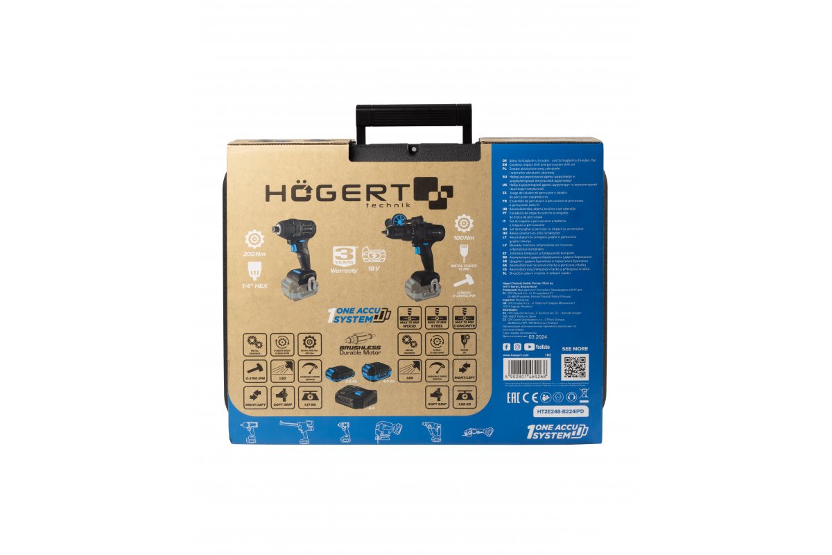 HÖGERT accuslagmoersleutelset 200 Nm 18V met borstelloze motor - Productafbeelding 9