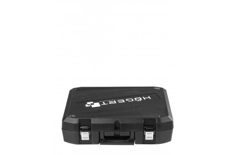 HÖGERT Kabelloze haakse slijper met paddle-schakelaar, 125MM, 18V - Set (accu, lader, accessoires)