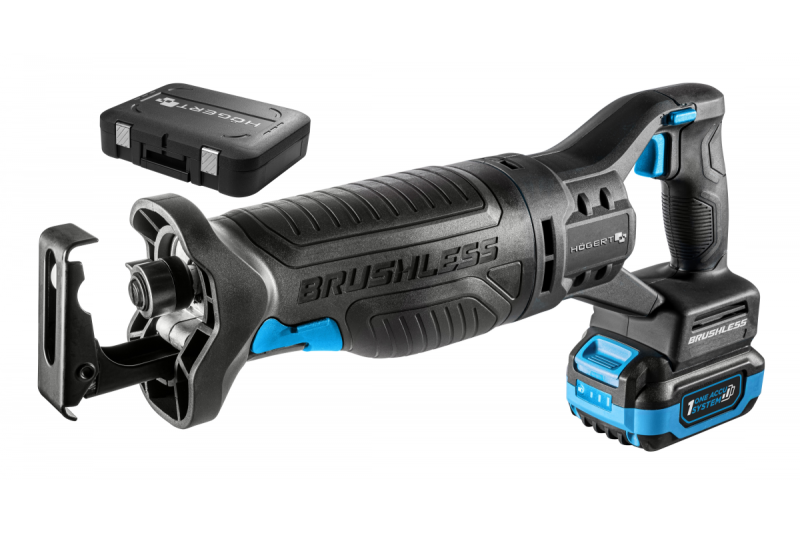 HÖGERT accu-reciprozaagset, 18V, borstelloos, accu, oplader, accessoires
