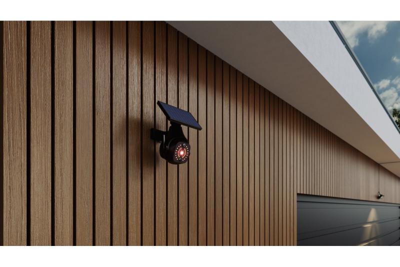 Zonnevloedlicht met bewegings- en schemersensor GUARDOS, LED, 300lm, 6400K, 1200mAh, IP65, dummycamera