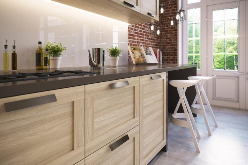 Zamak handgreep HILL Vorm kunst C=128mm zwart chroom